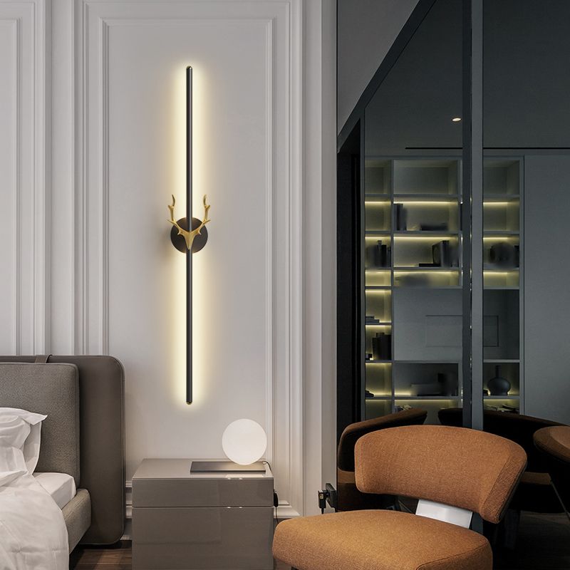 Metal Linear Shape Wall Mount Lighting Modern 1-Light Wall Mounted Light Fixture