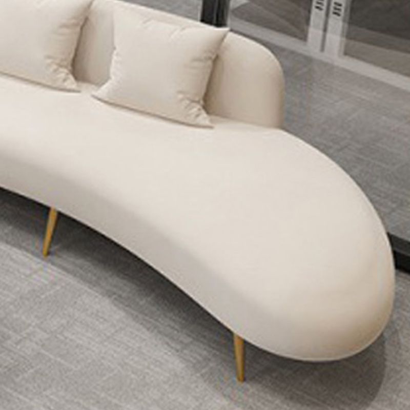 37.40" Wide Curved Sofa Contemporary Velvet Armless Sofa for Living Room