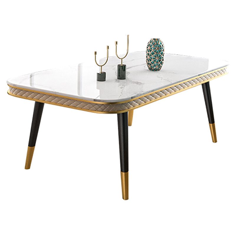 Mesa de comedor rectangular de lujo tradicional Mesa de piedra sinterizada con 4 patas