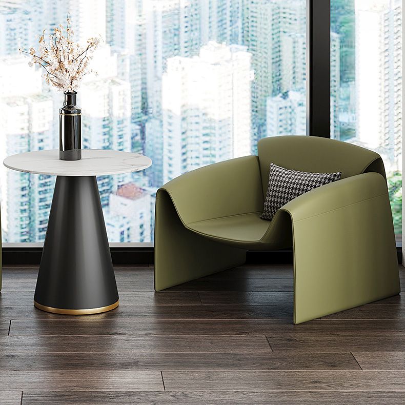 Fixed Back Sled Arms Armchair Mid-century Modern Accent Armchair