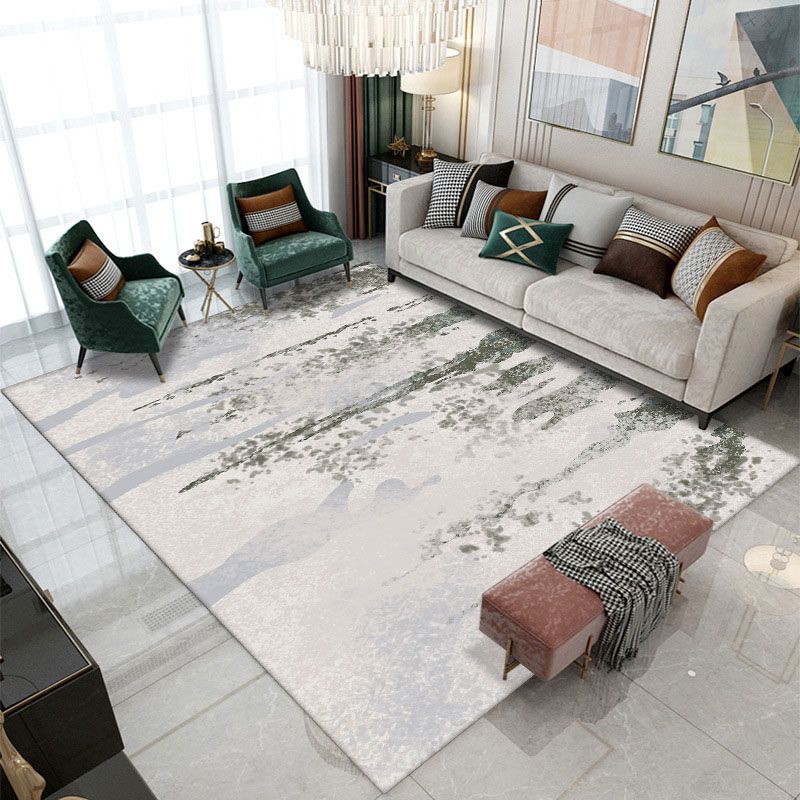 Yellow Graphic Rug Polyester Modern Area Rug Non-Slip Backing Rug for Living Room