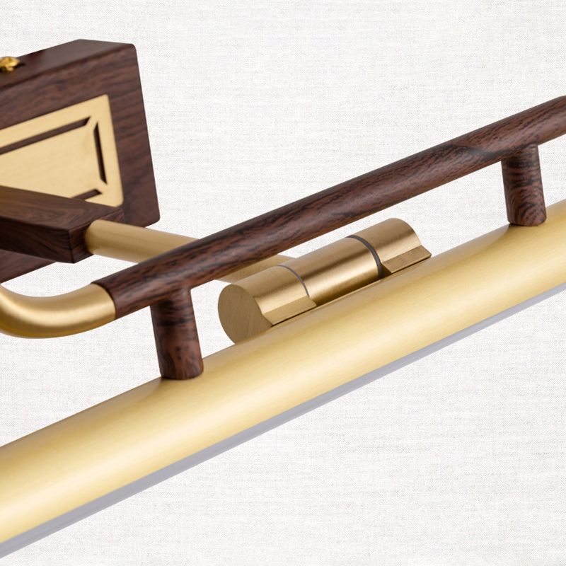 Specchio dritto in ottone luce cinese in stile cinese lampada a parete singola per bagno