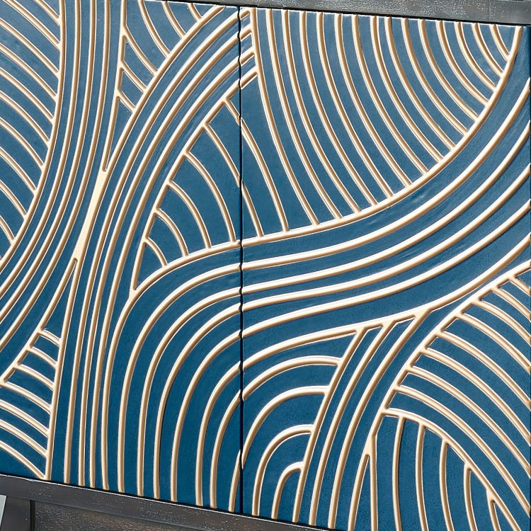 Solid Wood Sideboard Table with Adjustable Shelves Modern Dining Server