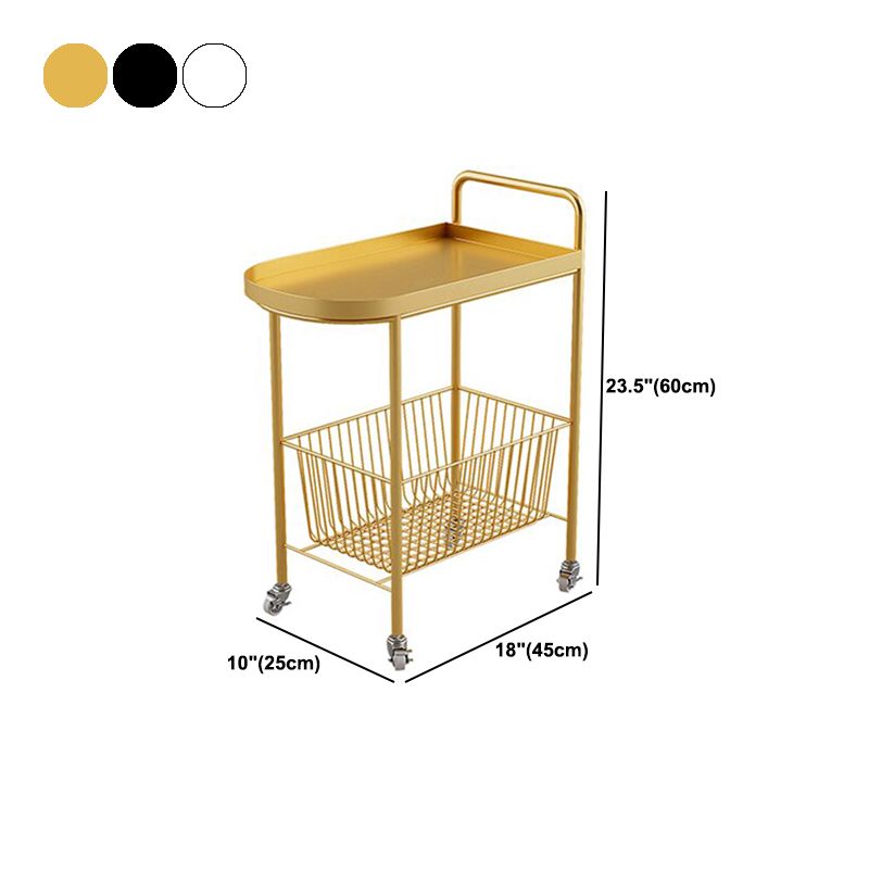 23.6" Tall Mid-Century Style Side Table Metal Double Tier Side End Table
