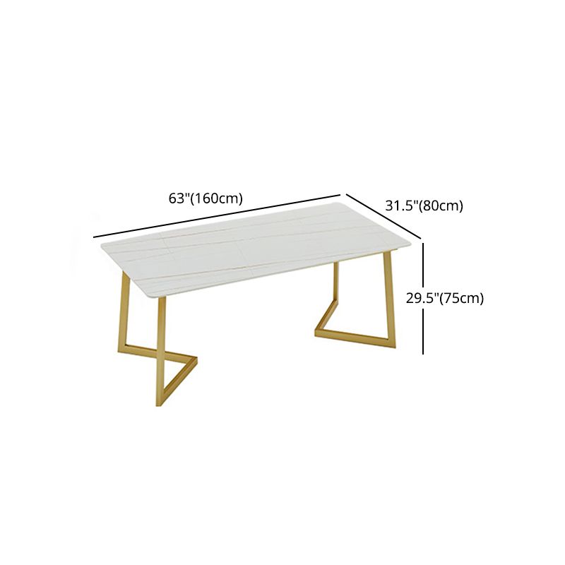 Luxury 1/4/5/7 Pieces Dining Set Sintered Stone Top Dining Table with Leather Chairs