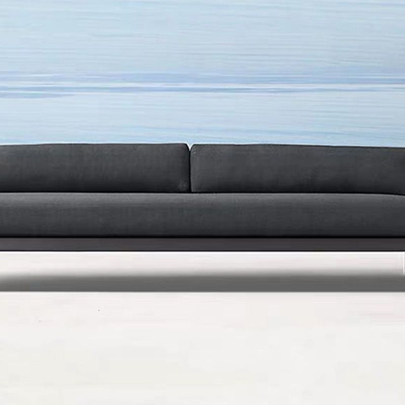 Black Metal Patio Sofa Industrial Style Minimalist Villa Outdoor Patio Sofa