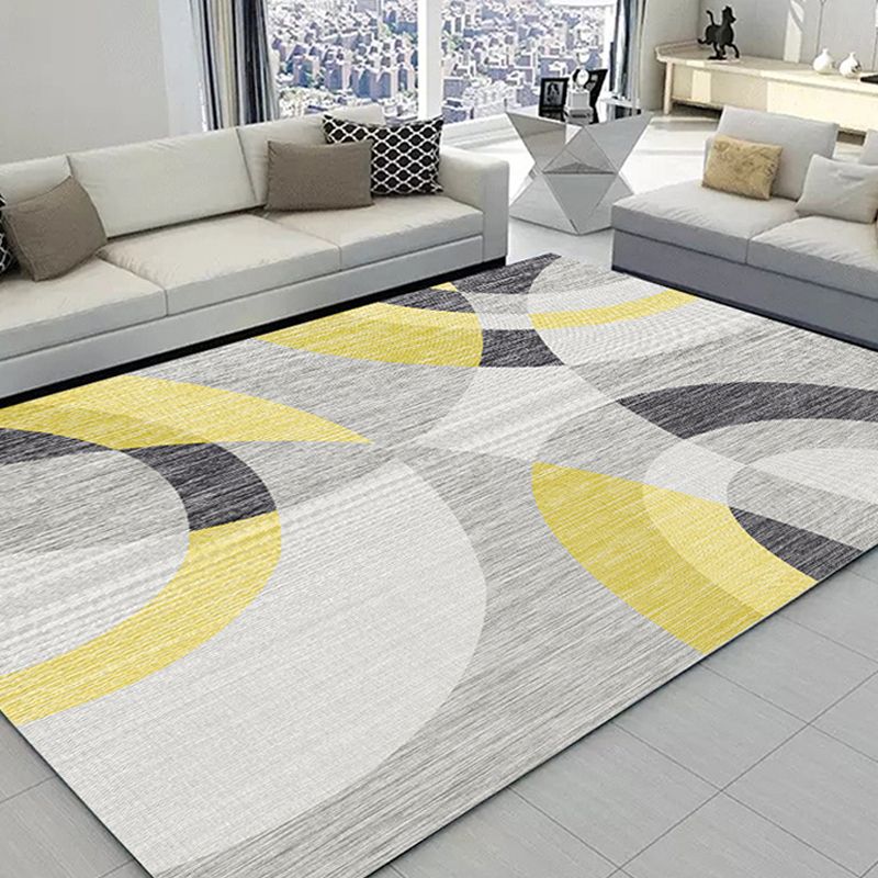 Bold Carpet Modern Abstract Print Carpet Washable Polyester Area Rug with Non-Slip Backing