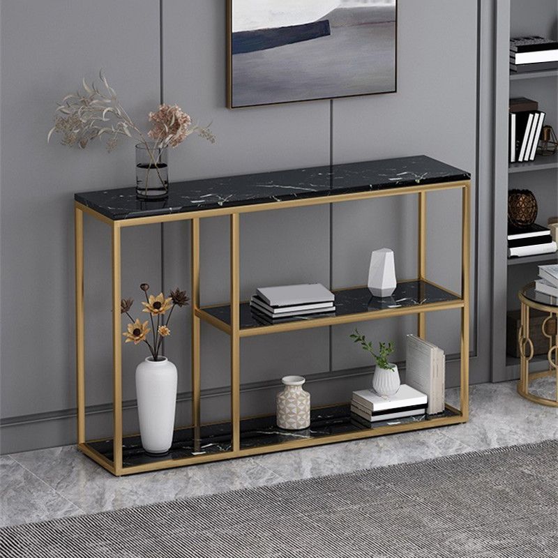 Glam Console Accent Table Antique Finish Rectangle Console Table
