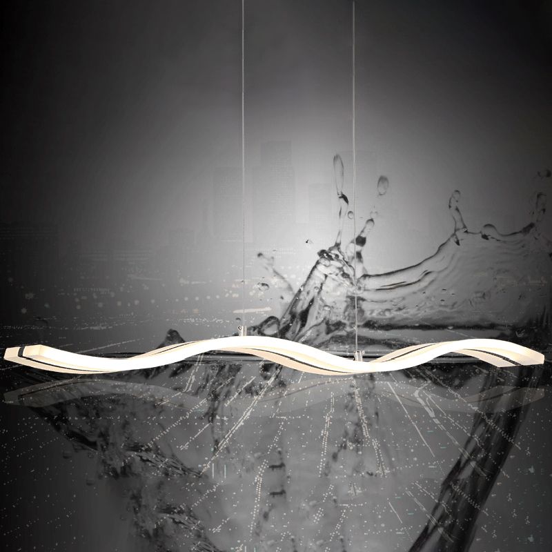 Acryl weiße LED-Insellicht im modernen präzisen Stil Edelstahl-Anhänger Licht für Esszimmer