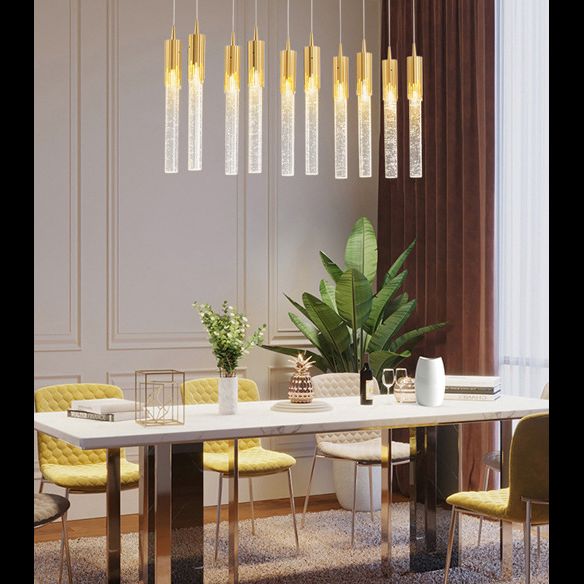 Bubble Glassrohr Anhänger Licht minimalistisch Gold Multiple hängende Licht für Treppen