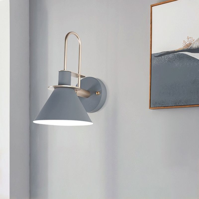 Geometric Shade Metal Wall Sconce Industrial Style Single Light Wall Mounted Light