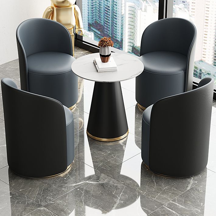 Modern Style Sintered Stone Dining Set Round 1/3/5 Pieces Dining Set for Home Use