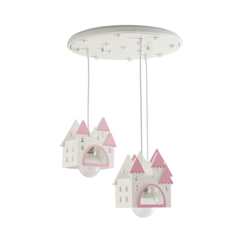 Carton d'éclairage semi-mont House Wood 3 lumières White Flush Mount Mount Lightture pour pépinière