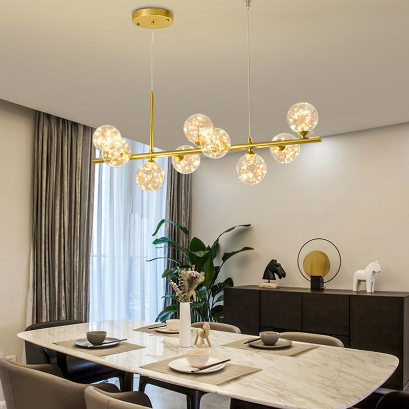 Comedor de la isla moderna nórdica Sombra de vidrio de lámpara colgante