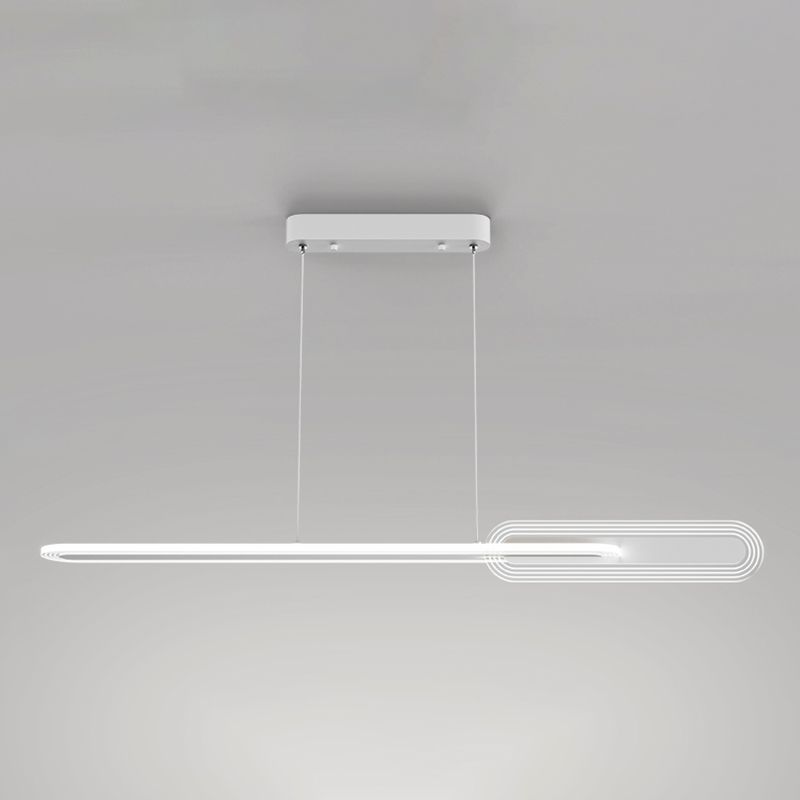 Linear LED Island Light Modern Style Metal Hanging Light for Dining Room