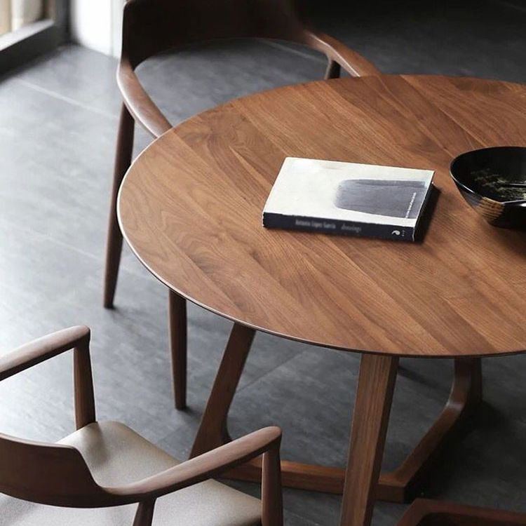 1/2/4/7 Pcs Wood Modern Dining Room Set with Round Table and Wood Chairs Dinette Set