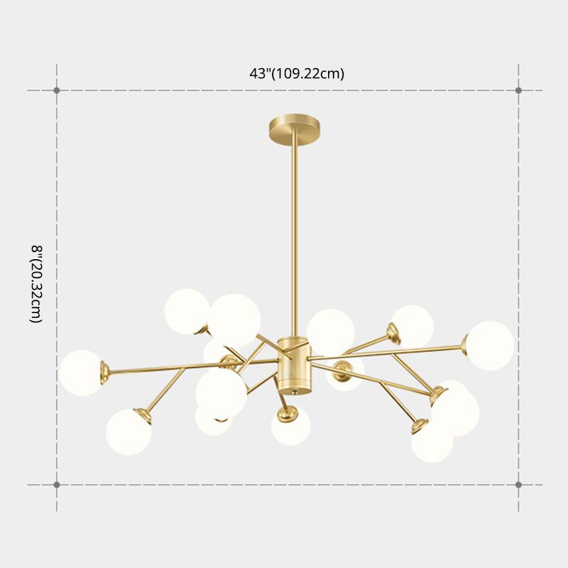 Stile di minimalismo nordico Molecolare lampadario bianco a sfera di vetro a sfera per il soggiorno dell'illuminazione