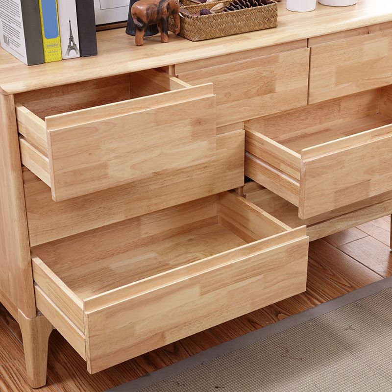 Contemporary Chest Squared Legs Solid Wood Grooves with Drawer Accent Chest