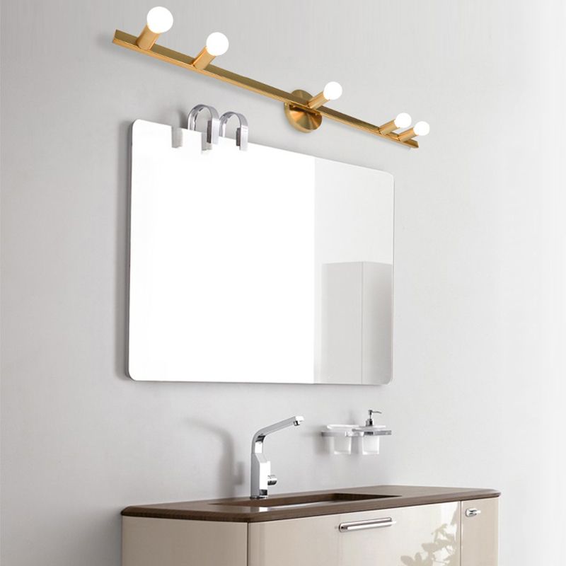 Modern Wall Light Fixture Linear Metal Sconce Light in Gold Finish