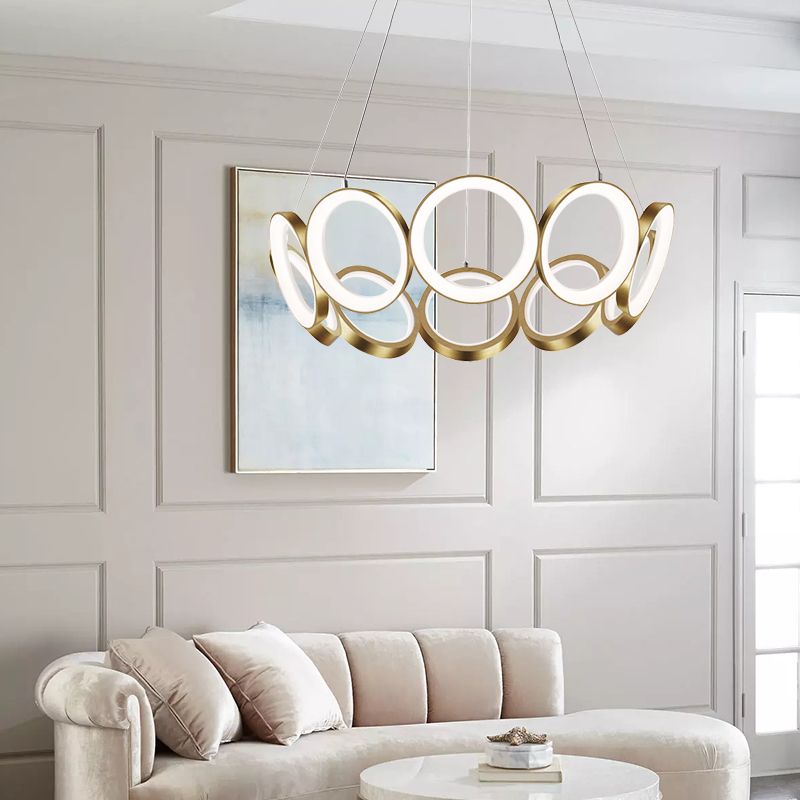 Modern Minimalism Style LED Chandelier Pendant Light Circular Chandelier