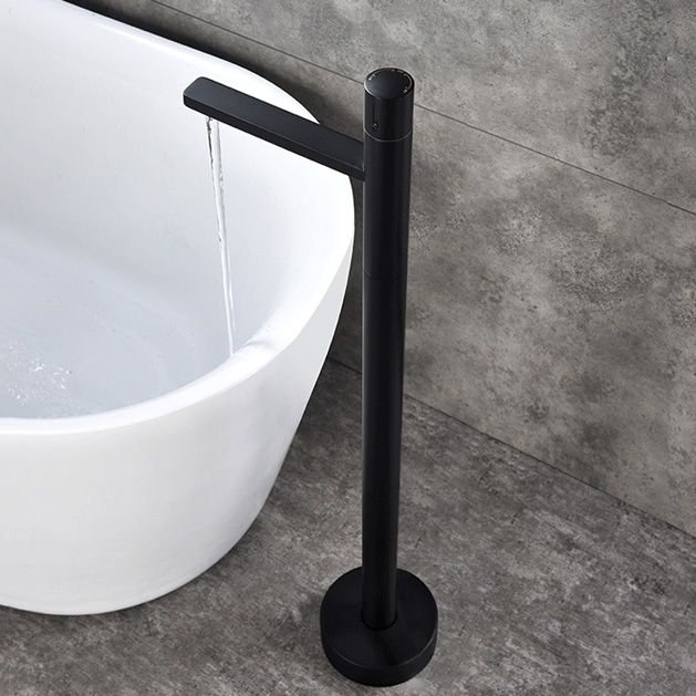 Floor Mounted Freestanding Tub Filler Freestanding High Arc Tub Filler Trim in Silver