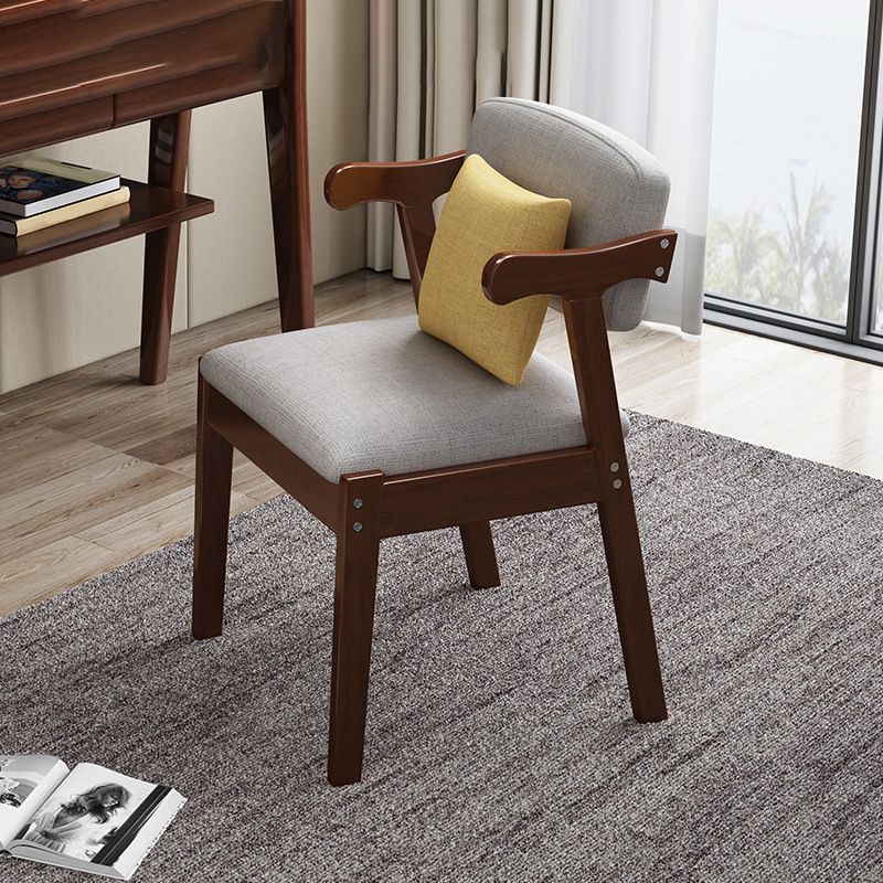 Fauteuil de maison scandinave, dossier ouvert, chaise de salle à manger simple rembourrée en bois