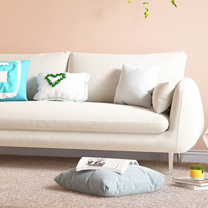 33.46" High Velvet Sofa with 2 Pillows Contemporary Square Arm Sofa