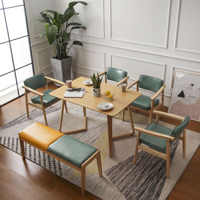Silla de comedor de madera moderna con respaldo abierto, silla lateral de comedor individual para uso doméstico