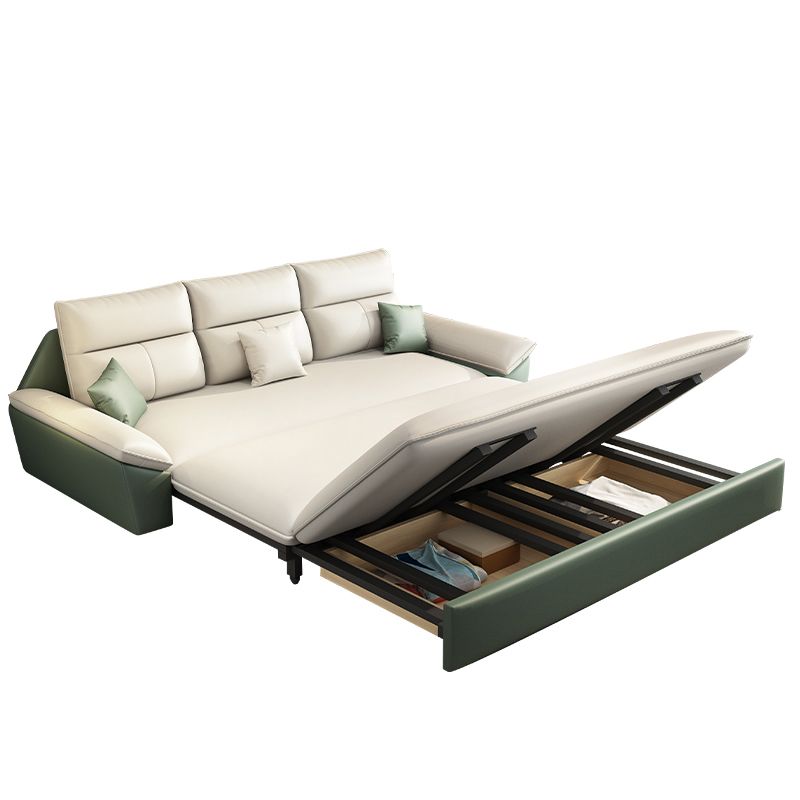 Convertible Sofa Bed Flared Arm Sofa with Pillows with Storage