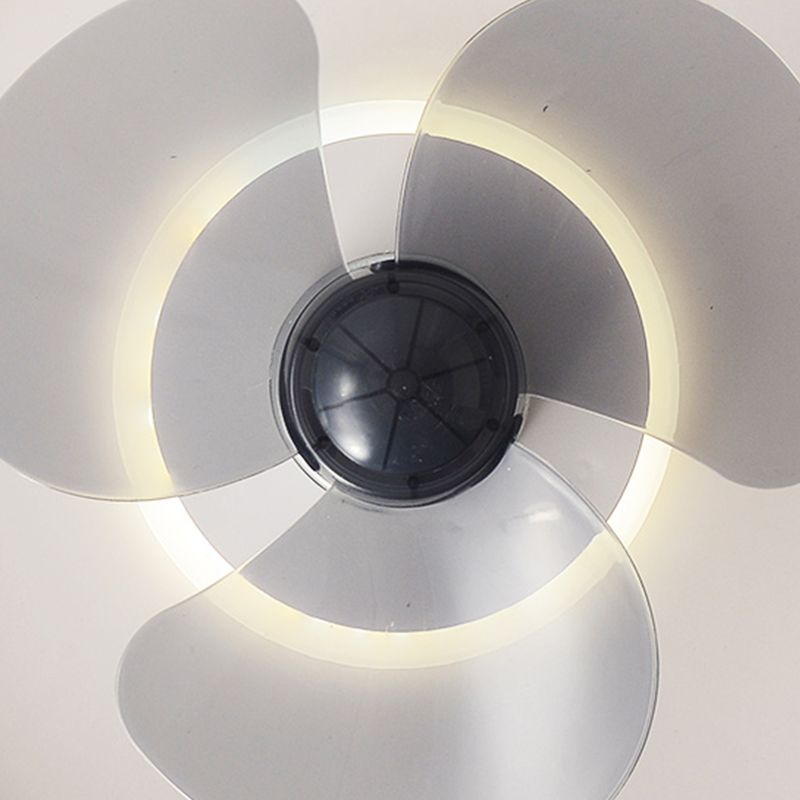 Modern 20" Wide LED Fan Light Metal Round Flush Mount Light for Living Room