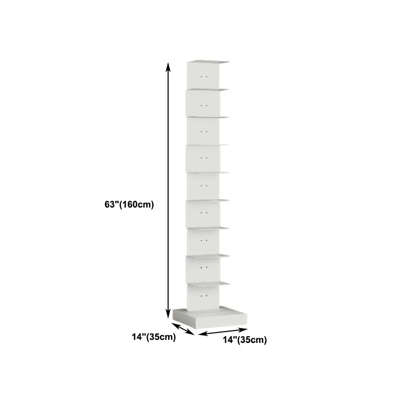 Modern Steel Bookcase, White, Geometric Bookshelf for Any Room