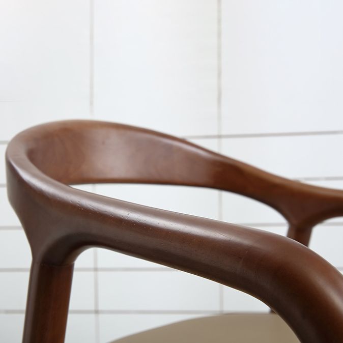 Silla de madera maciza de estilo tradicional, sillas de comedor de cocina con brazo trasero abierto