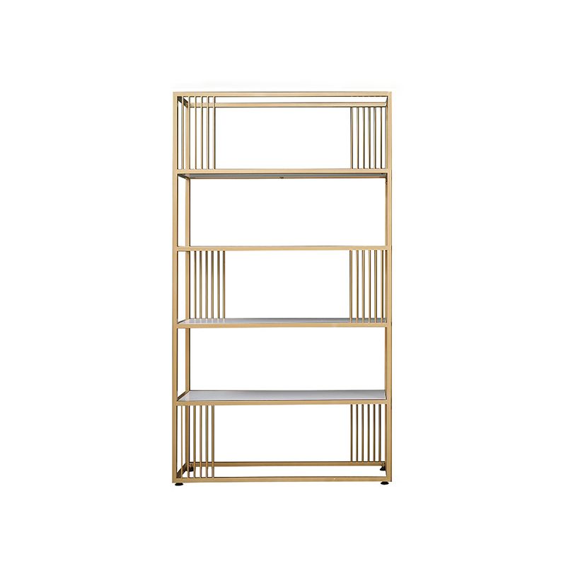 Gold Metal Shelf Bookcase Glam Open Shelf Shelves Included Bookcase Vertical