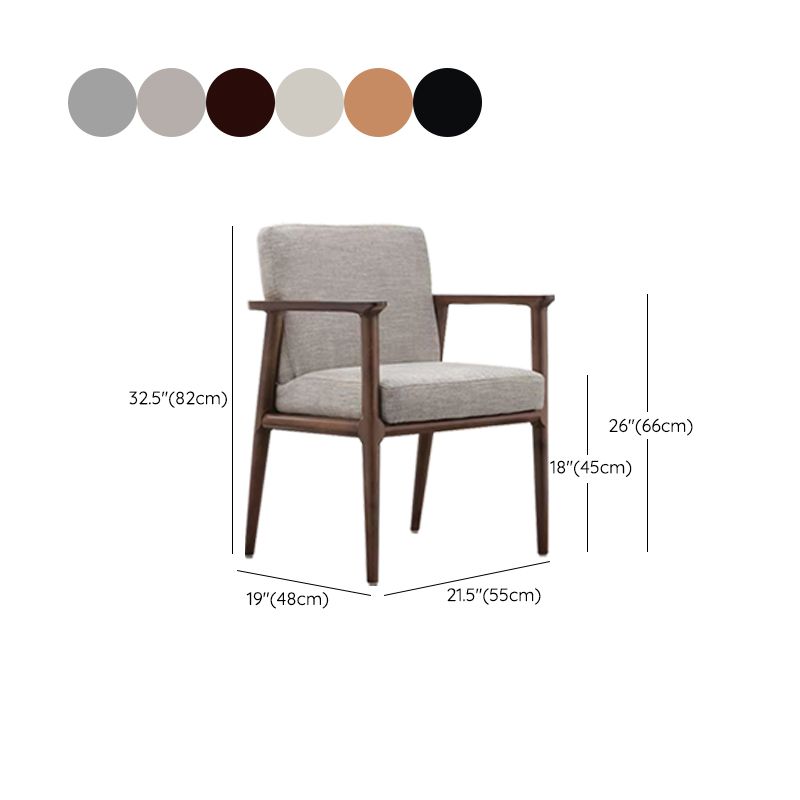 Solid Wood Arm Chair Upholstered Modern Dining Chair for Home