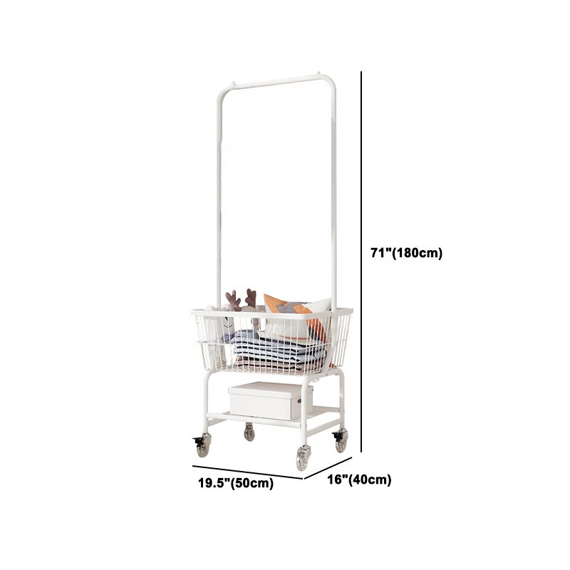 Contemporary Style Wardrobe Metal Open Wardrobe with Wheels for Home