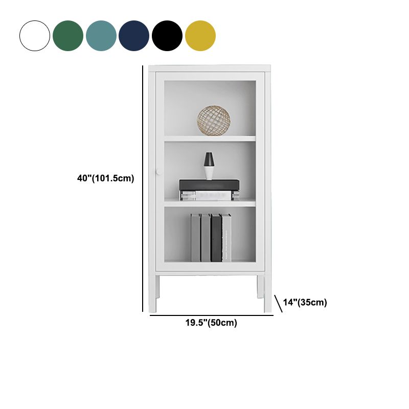 Contemporary Metal Bookshelf with Doors, Bookshelf for Any Room