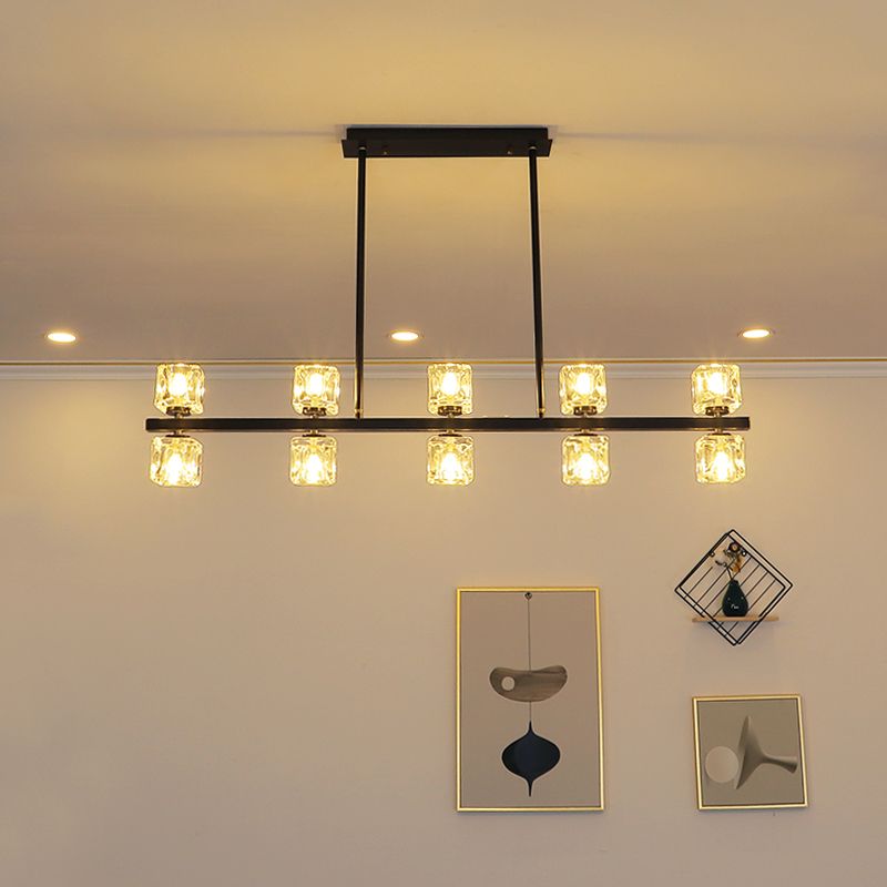Luminaire de l'île contemporaine Crystal Cube Island Lights for Kitchen