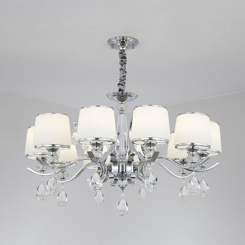 Nordic Modern Style Hanging Pendant Light Metal Chandelier Lighting with Glass Shade