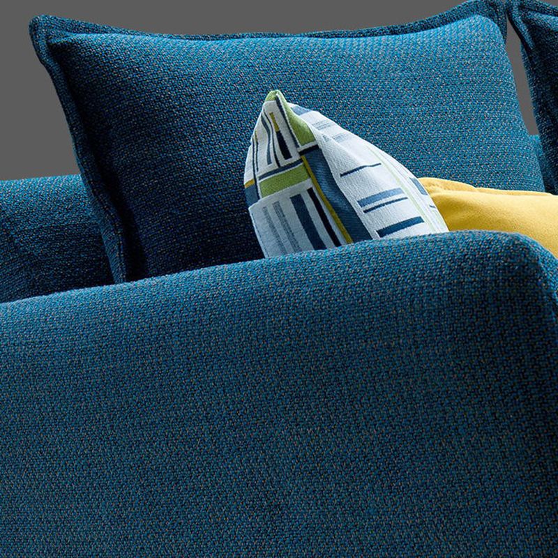 Standard Flared Arm Sofa Fabric Slipcovered Sofa with Wood Accent