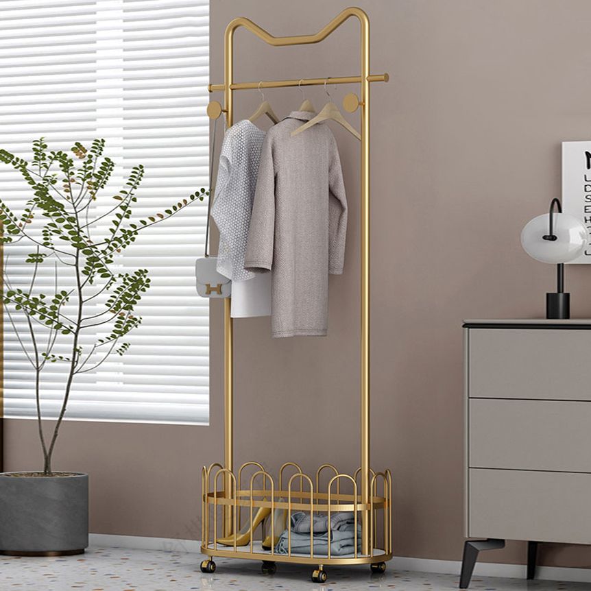 Contemporary Plain Coat Rack Coat Hooks Metal Coat Rack with Storage