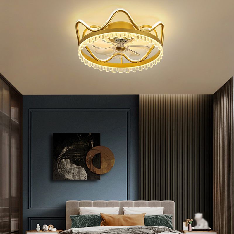 Metal Geometric Shape Ceiling Fans Modern Style Multi Lights Ceiling Fan Lamp Fixture