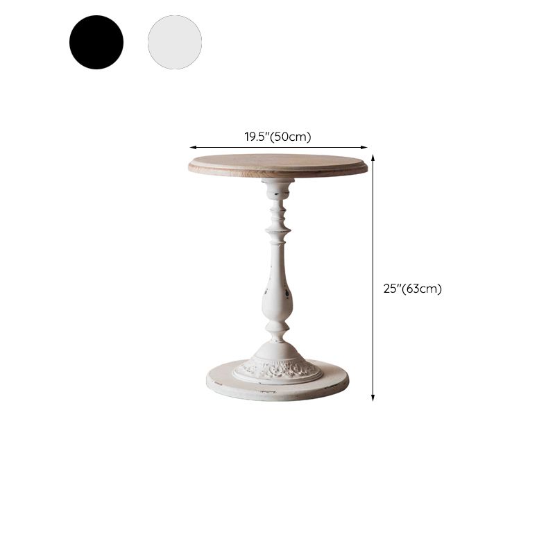 19" Wide French Country Side Table Round Accent Side Table for Bedroom