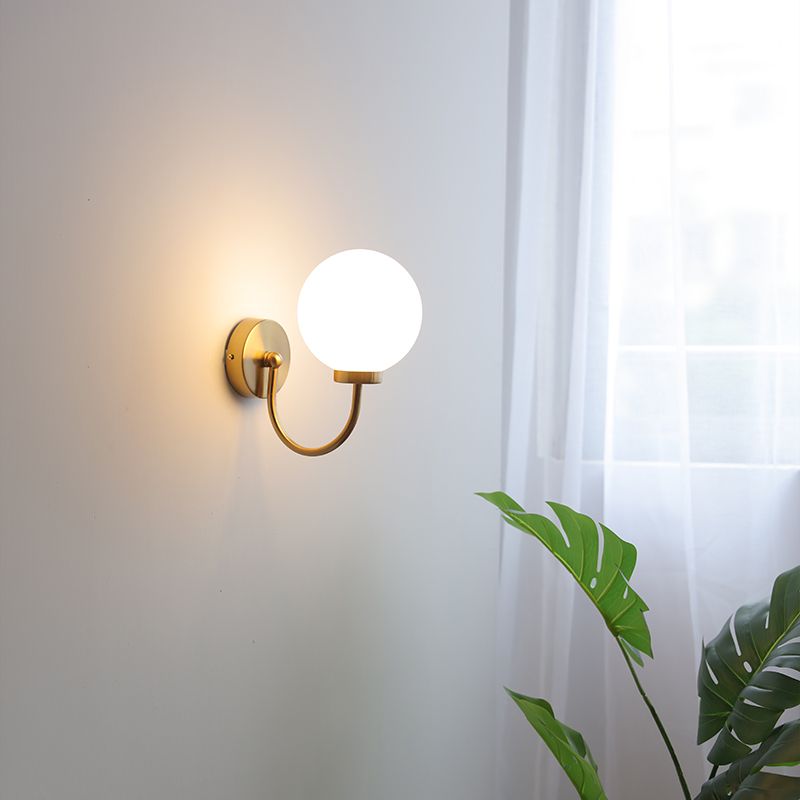Éclair de paroi de la teinte en verre Style moderne 1 luminaire mural d'éclairage en laiton