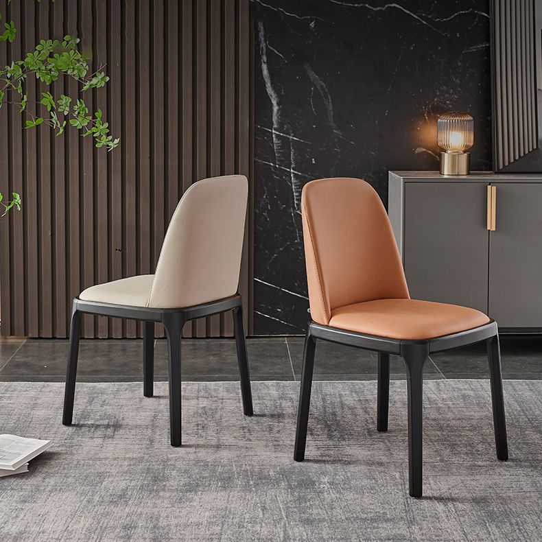 Chaise de salle à manger sans accoudoirs de Style moderne, chaise Parsons avec pieds en bois pour la cuisine