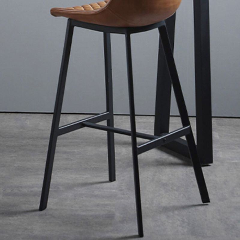 Living Room Leather Counter Chair Bucket Industrial Footrest Counter Bar Stool