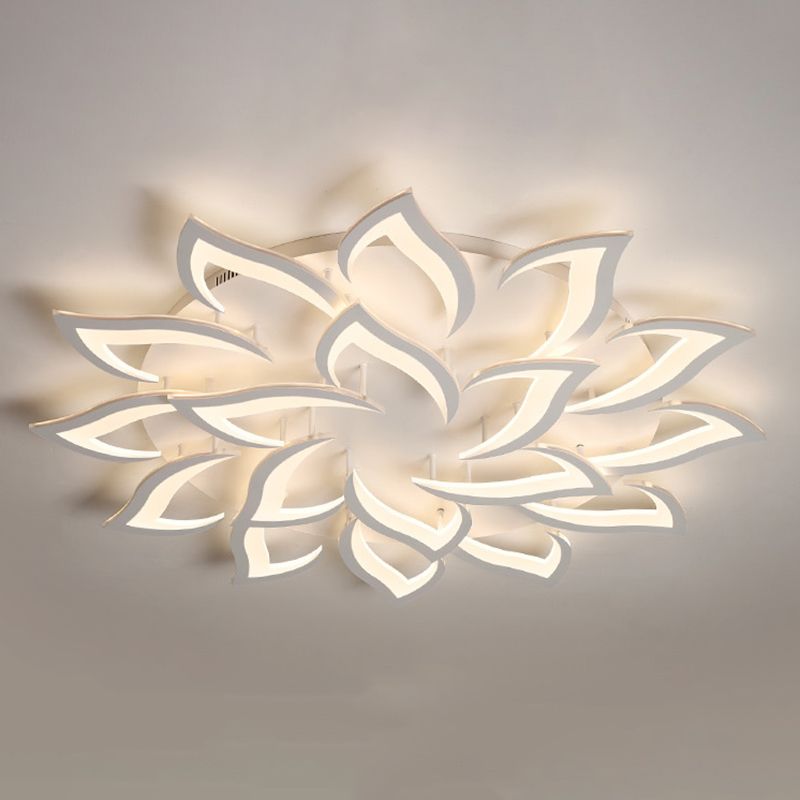 Plafonnier LED en acrylique en forme de fleur, luminaire de plafond Simple pour le salon