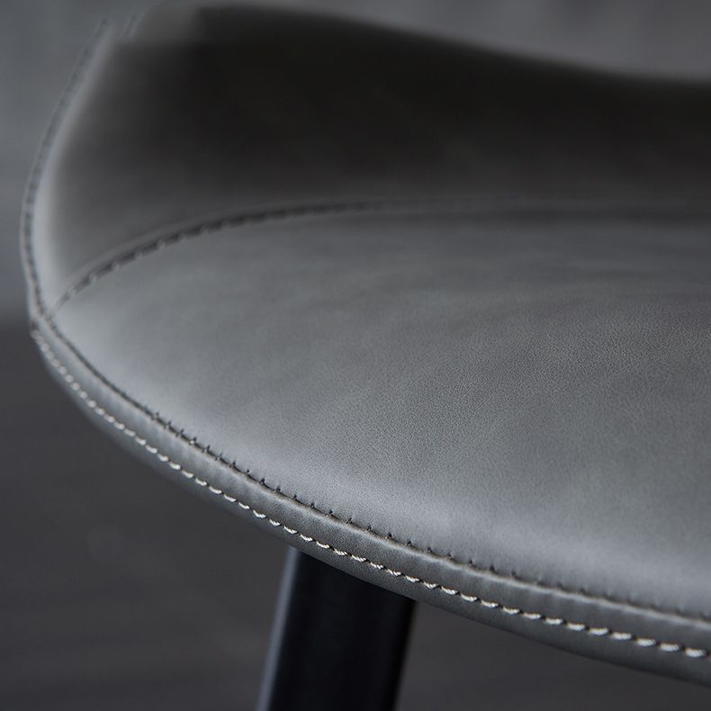 Industrial Upholstered Armless Chair Kitchen Parsons Faux Leather Side Chair