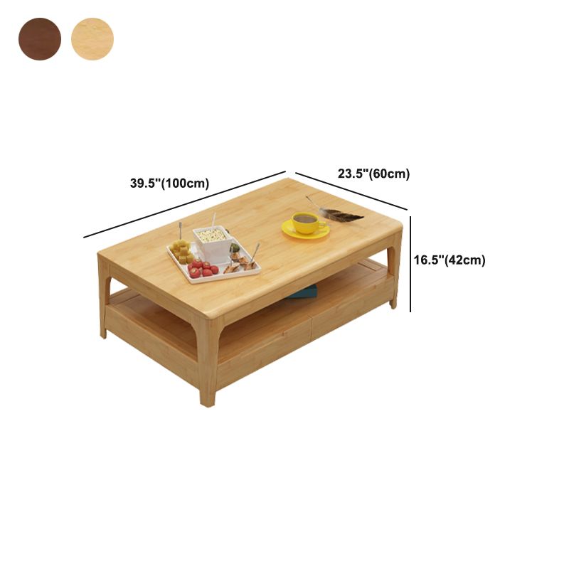 Rectangular/square 4 Legs Base Solid Wood Table Nordic Style Coffee Table