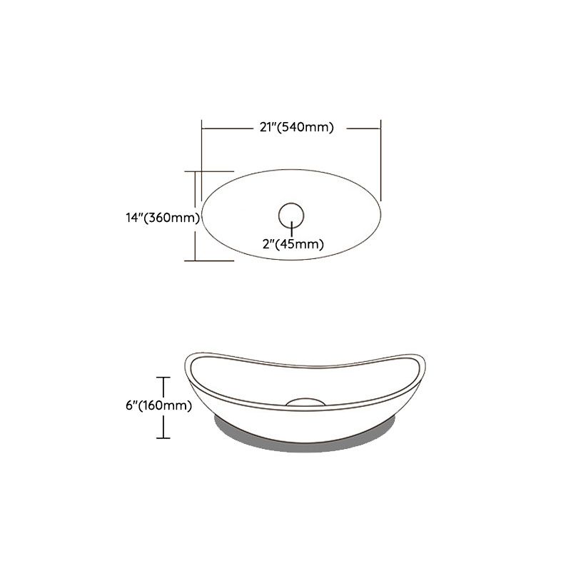 Contemporary Vessel Oval Glass with Pop-Up Drain Vessel Lavatory Sink