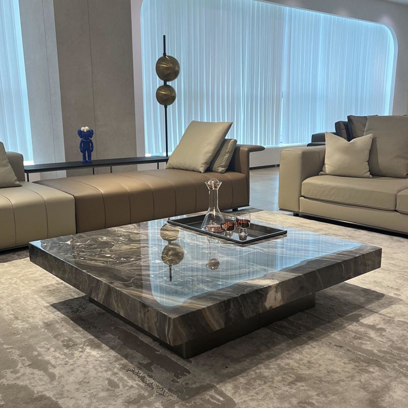 11"H Contemporary Coffee Table Black Slate Coffee Cocktail Table